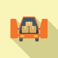 Flat design delivery truck icon vector