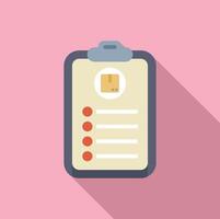 Flat design clipboard icon on pink background vector