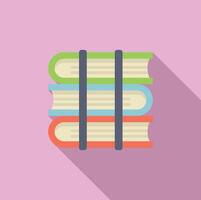 Stack of colorful books on pink background vector