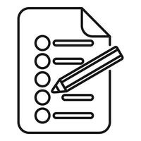 Checklist icon with pencil line art vector