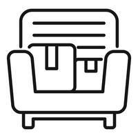 Line art illustration of modern armchair vector