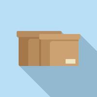 Flat design cardboard boxes on blue background vector