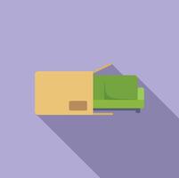 Flat design illustration of a green sofa vector