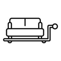 Line art icon of a sofa on wheels vector