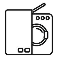 Line art illustration of a combo washer dryer vector