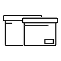 Line art illustration of two cardboard boxes vector