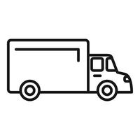 Delivery truck line art icon vector