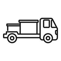 Line art illustration of a delivery truck vector