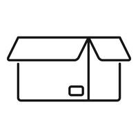 Outline of a simple cardboard box icon vector