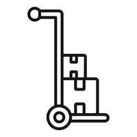 Hand truck with cardboard boxes icon vector