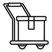Line art illustration of a package on a trolley vector