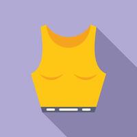 Flat design yellow sports bra icon vector