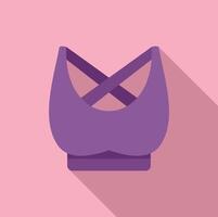 Flat design sports bra icon on pink background vector