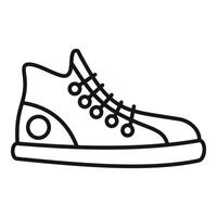 Black and white line art of a sneaker vector