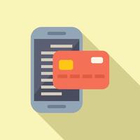 Flat design image of a mobile phone and credit card representing digital payment vector