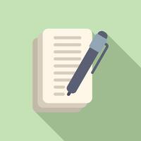 Flat design icon of pen and paper vector