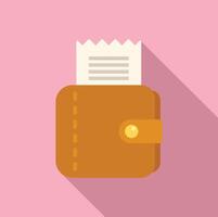 Flat design icon of a brown leather wallet vector