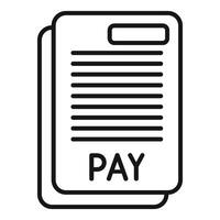 Pay stub icon illustration vector