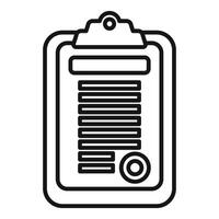 Outline of clipboard with document icon vector