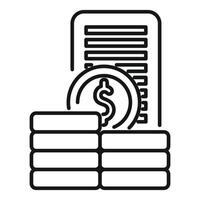 Financial growth concept with coins and document icon vector