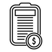 Budget planning icon with clipboard and coin vector