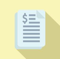 Icon of invoice document with dollar sign vector