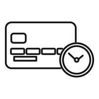 crédito tarjeta y reloj icono concepto vector