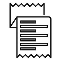 Outline icon of a receipt vector