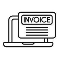 Digital invoice icon on laptop screen vector