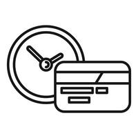 Credit card and coin line icon vector