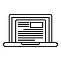 Laptop with layout icon line art vector