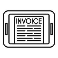 Invoice icon on digital tablet vector