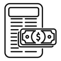 Financial report icon with dollar bill vector