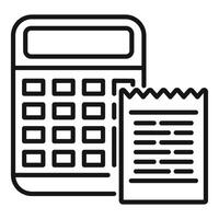 Calculator and receipt line icon vector