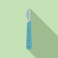 Flat design scalpel illustration on green background vector