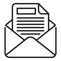 Envelope with document line icon vector