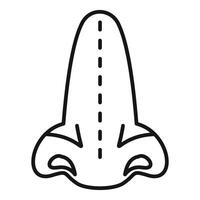 Line art illustration of a nose vector