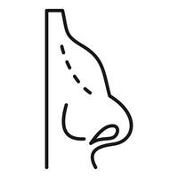 Simplified black line drawing of a human nose profile, suitable for various design uses vector