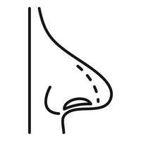 Simple line art of human nose icon vector