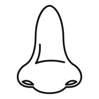 Simple line drawing of a cartoon nose isolated on white background vector