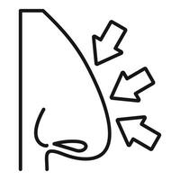 Nasal congestion line art icon vector