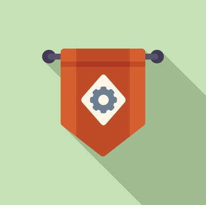 Flat design banner with gear icon