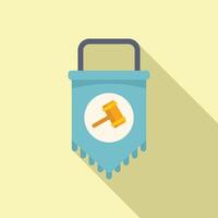 Flat design banner with gavel icon vector