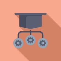 Graduation cap and gears illustration vector