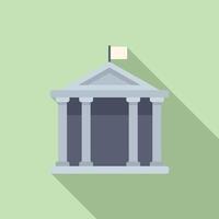 Flat design icon of a government building vector