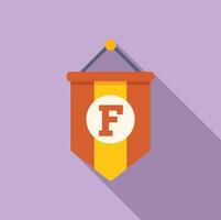 Vintage letter f pennant on purple background vector