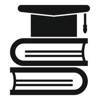 Graduation cap on books icon vector