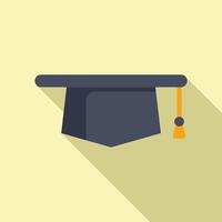 Graduation cap icon on cream background vector