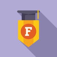 Graduation banner with letter f and cap icon vector