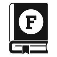 alfabeto libro icono con letra F vector